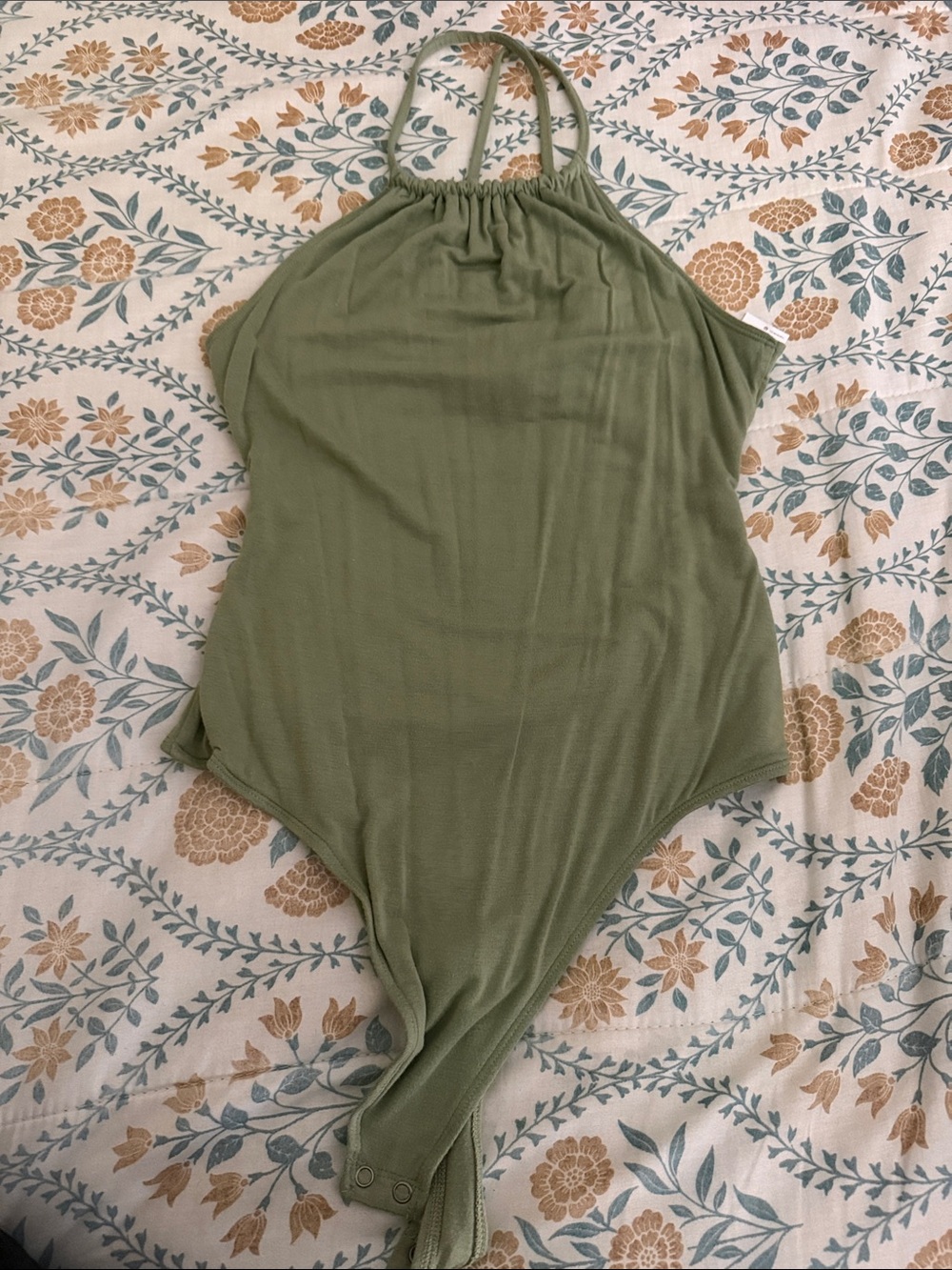 American Eagle Outfitters Olive Halter-Neck Bodysuit